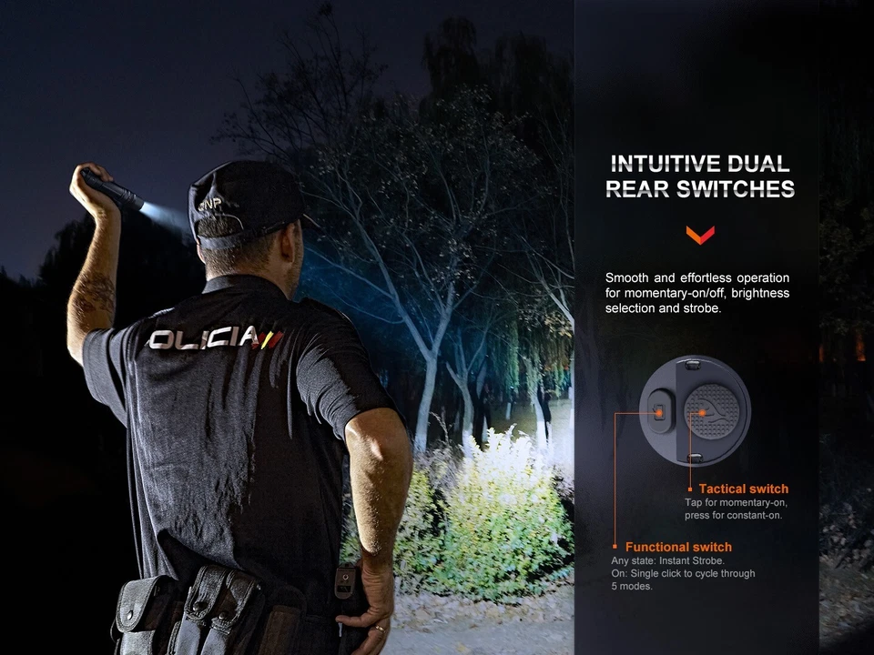 Fenix PD36R Pro 2800 Lumen Rechargeable Tactical Flashlight with 2x Battery - Image 4 of 4