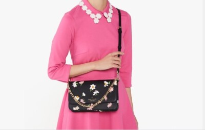 ショルダーバッグ・ポシェット Kate Spade Madison Floral Small Shoulder Bag KL811 Kate Spade Madison Small Flap Crossbody Chain Shoulder Bag