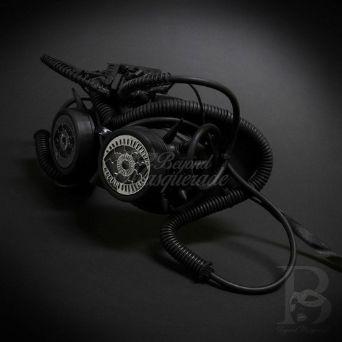 Steampunk Mask | Steampunk Goggles Masquerade Mask Black M39267 Halloween Costum - Picture 5 of 5