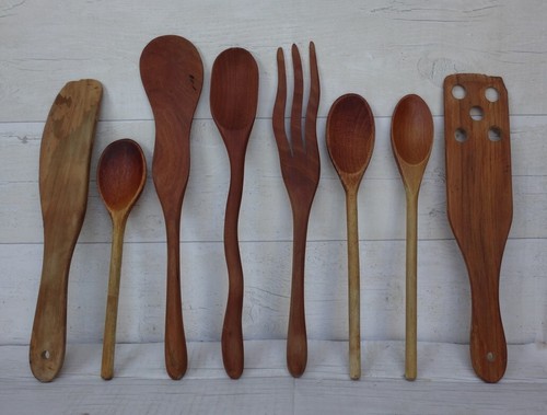 Vintage Wooden Spoons Utensils Country Farmhouse x 8 - Picture 5 of 11