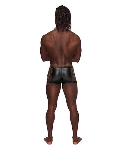 MALE POWER CAGE VULCAN SHORT STRAPPY MENS UNDERWEAR BLACK - Picture 6 of 7