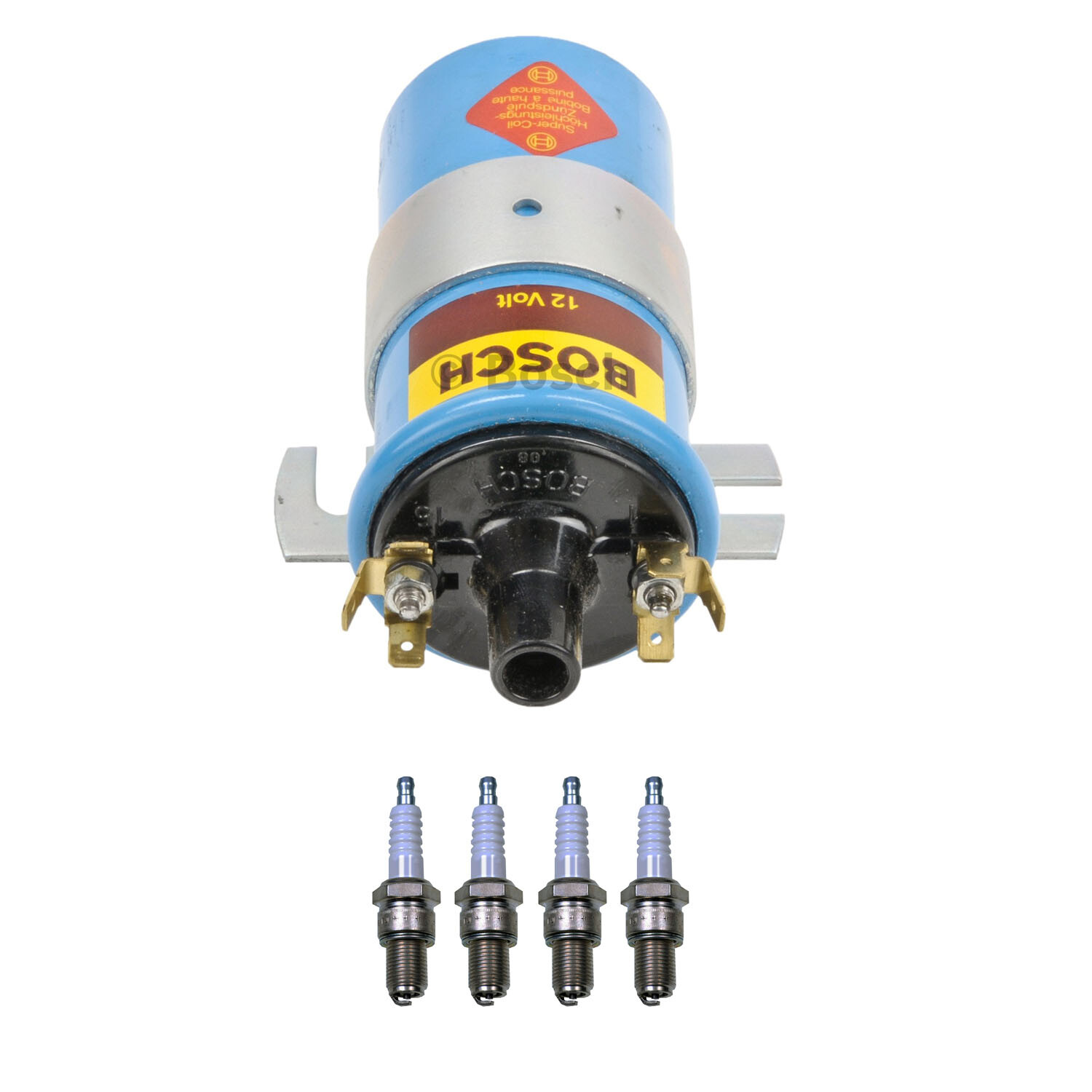 Bosch Ignition Coil Denso 4 U-Groove Spark Plug Kit For Renault R17 1.6 L4 76-77