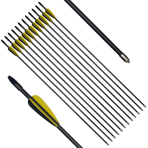 Archery 28" Fiberglass Arrows Outdoor Target Points Recurve Bow Shooting Hunting - Picture 3 of 8