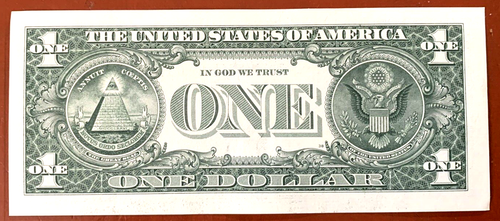 1933 - 1896 Tombstone Dual Year Birth Year One Dollar Bill Fancy Serial Number - Picture 3 of 3