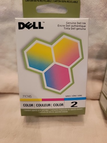 2 Genuine SEALED Dell Series 2 BLACK & TRI-COLOR INKJETS / A940,A960 /0824 phcys - Picture 2 of 10