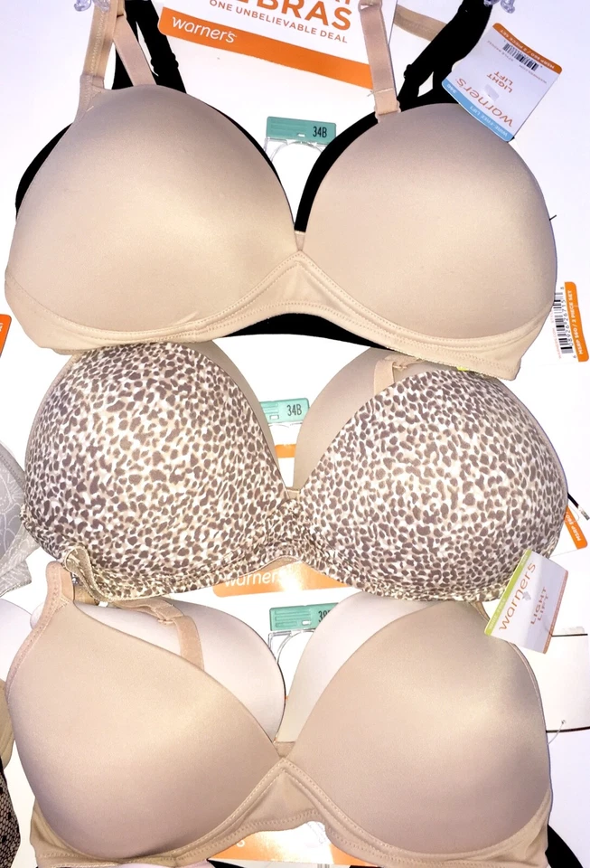 Sujetador Warners sin cables elevación ligera sin costuras copa contorno paquete de 2 sujetadores camiseta 4003 Foto 2 de 4