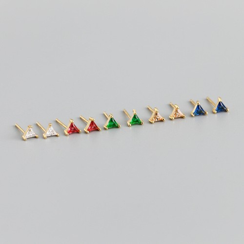 Neu Dreieck Bunte Zirkon Ohrringe S925 Silber Damen Ohrringe - Bild 21 von 32