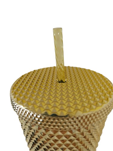 Starbucks Gold Bling Studded 24 oz Cold Cup Tumbler 2021 Collector Summer NEU! - Bild 6 von 10