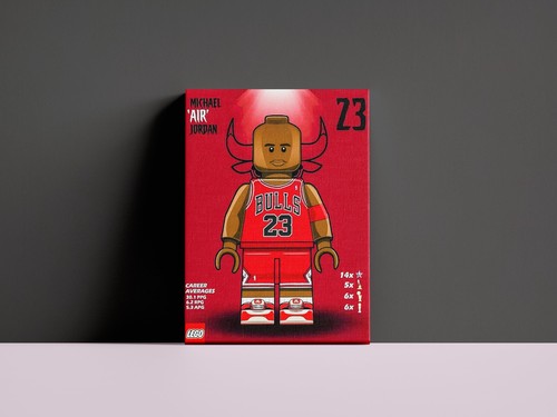 Michael Jordan - Lego - Basketball Player Canvas Wall Art Poster Decor - A3 - Picture 5 of 5