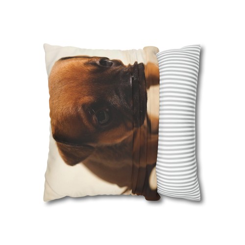 CUSHION COVER PILLOW CASE|CUTE DOG PUPPY CANINE PUG #2 - Picture 3 of 7