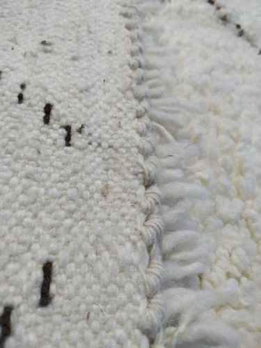 Beni Ourain Rug 6'8 "x 5,5" Ft Moroccan Rug Handmade Authentic Wool Carpet Brown - Picture 3 of 10