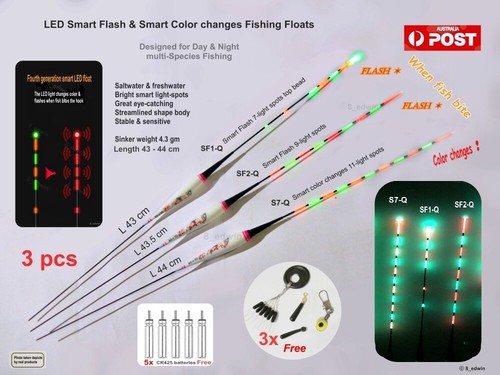 LED Electronic Luminous Saltwater Freshwater Fishing Float Garfish Yellow Tail - Picture 6 of 59