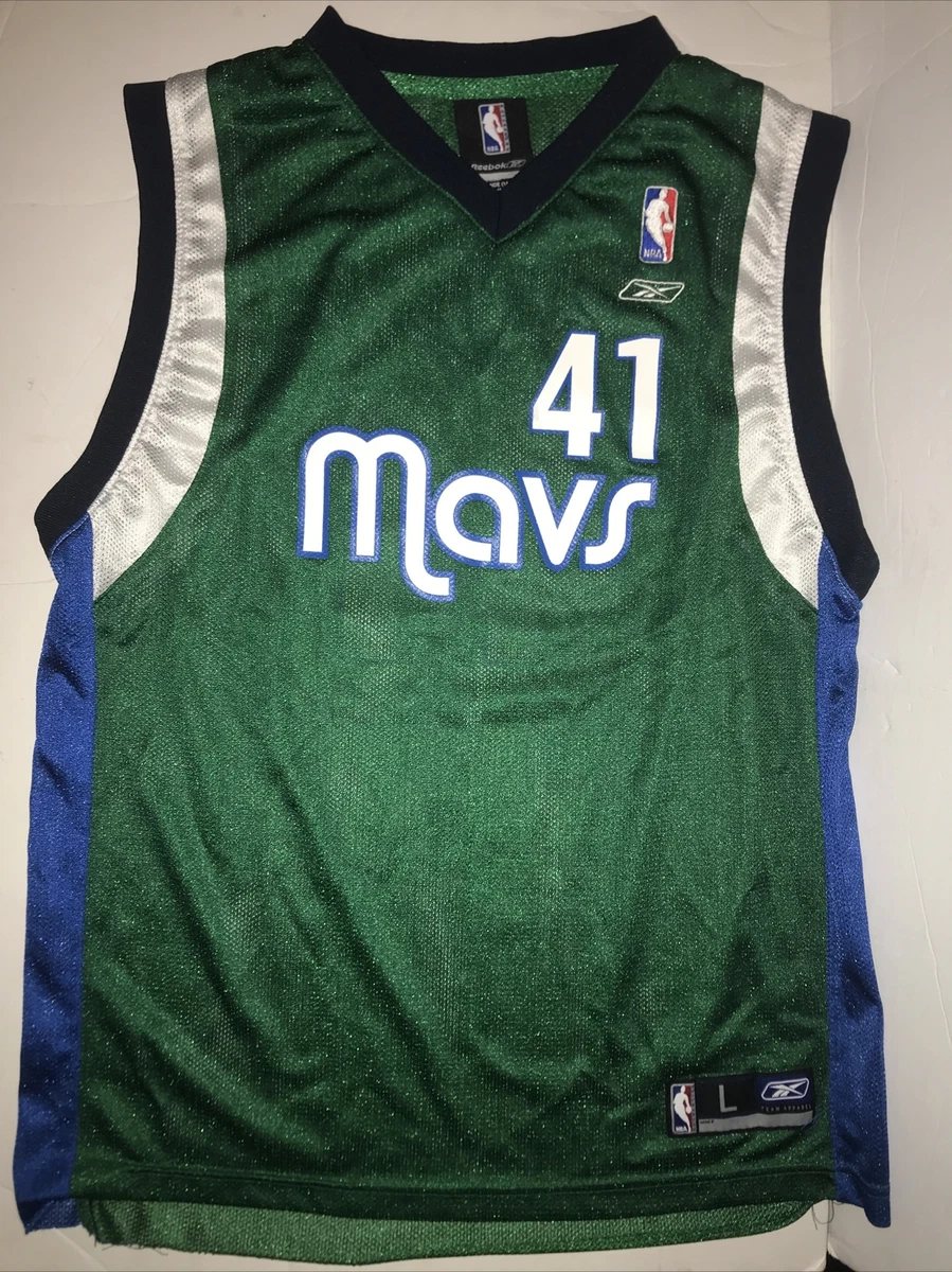 Dallas Mavericks Jersey Number 41 Nowitzki Youth Size Large 14 16 Reebok