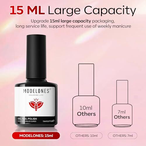 Gel Nail Polish, 1Pcs 15ml Red Color Gel Polish Soak Off LED Nail A00-Red - Picture 6 of 7