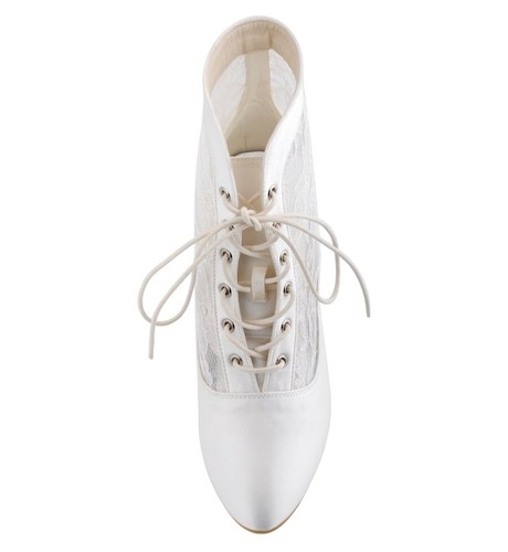 Elegant Park Womens Closed Toe Lace Up Ankle Boots Ivory HC1559 UK Size 7/EU 40 - Picture 4 of 11