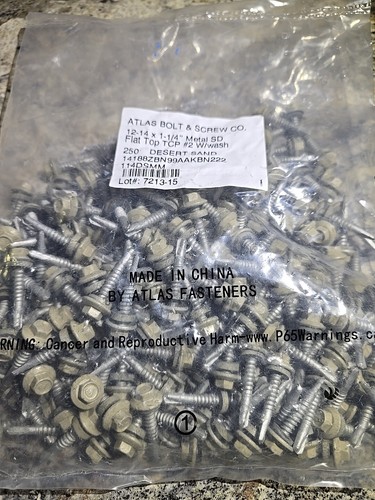 250 Atlas 12-14 x 1-1/4" Screws Self-Drilling Hex Head W/washer Desert Sand - Picture 3 of 4