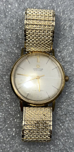 Orologio da polso 1962 Vintage Certina Blu Nastro Automatico 34mm Placcato Oro 10K GF - Foto 2 di 7