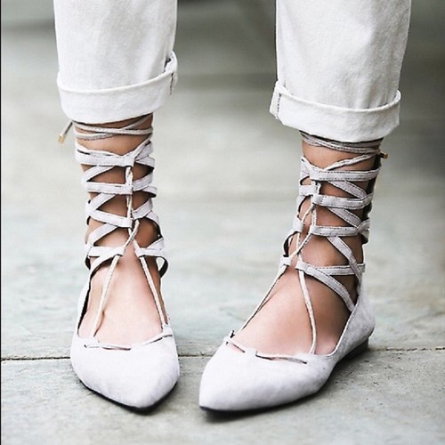 Jeffrey Campbell Atrium trendige Ballerinas spitz zulaufend Spitze Wickeloptik - Bild 8 von 8