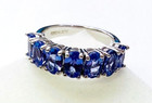 HSN Colleen Lopez Sterling Silver 7-Stone Tanzanite Band Ring Size 6 — photo 1