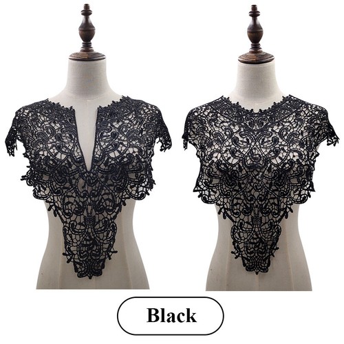 1PC Embroidery Lace Flower Applique Motif Neck Trim Wedding Dress Sewing Craft - Picture 4 of 28