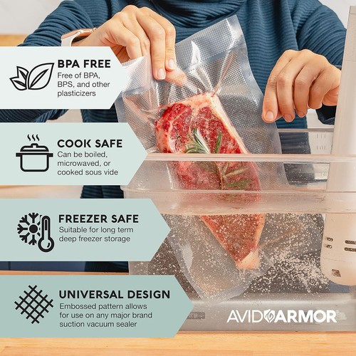 2 Rolls 11"x20' Vacuum Sealer Bags Food Saver Storage Commercial Grade BPA Free - Picture 6 of 7