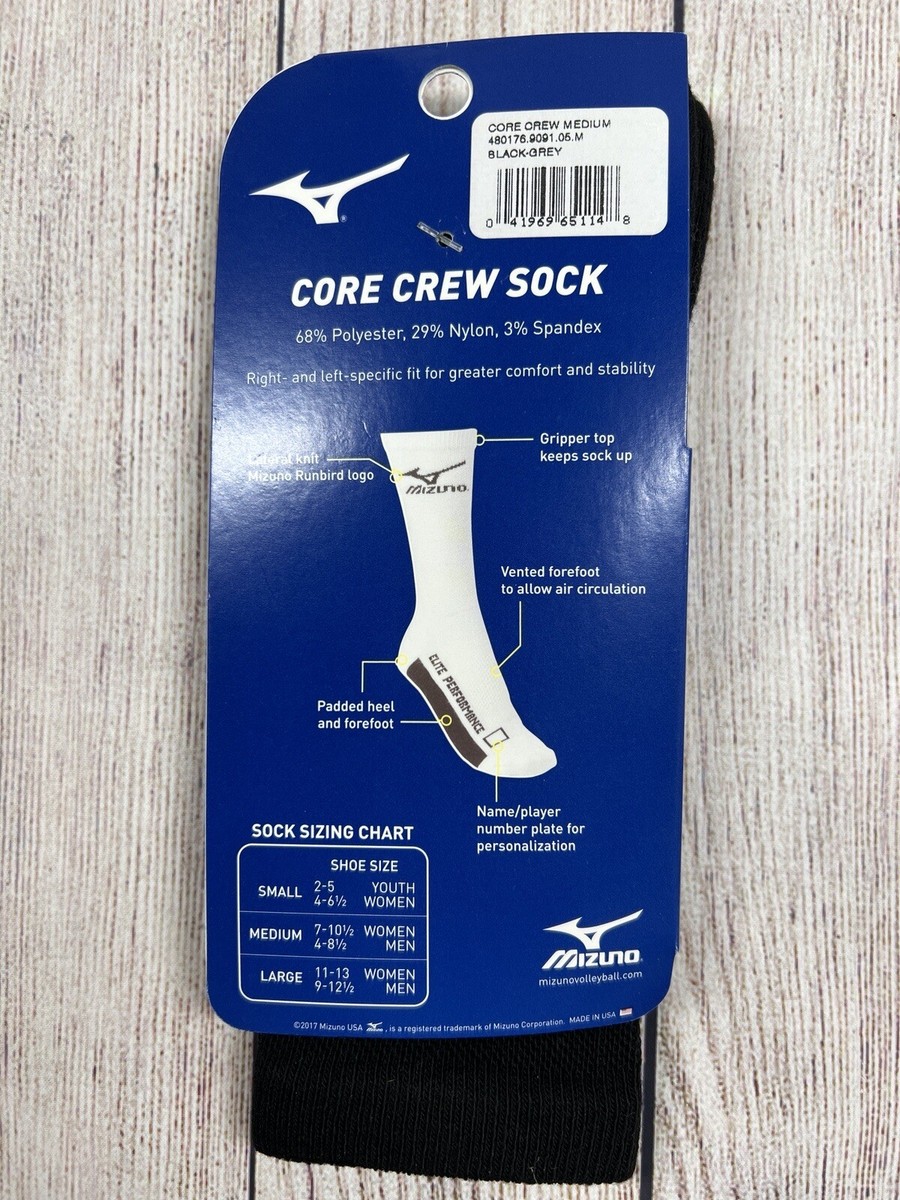 Mizuno Core Crew Volleyball Sock Black Medium | eBay