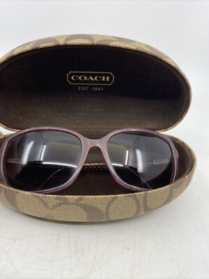 Women's Coach Sunglasses Black Cherry Glitter W/Case | eBay