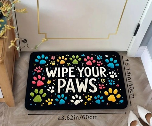 Mat For Pets, Vibrant, Non Slip, Colourful Paw Design.40x60cm - Bild 7 von 8