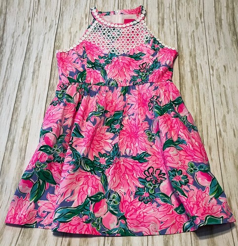Lilly Pulitzer Girls Pink Blossom Kingsley Dress Summer Floral Pink Resort 14 - Picture 1 of 3