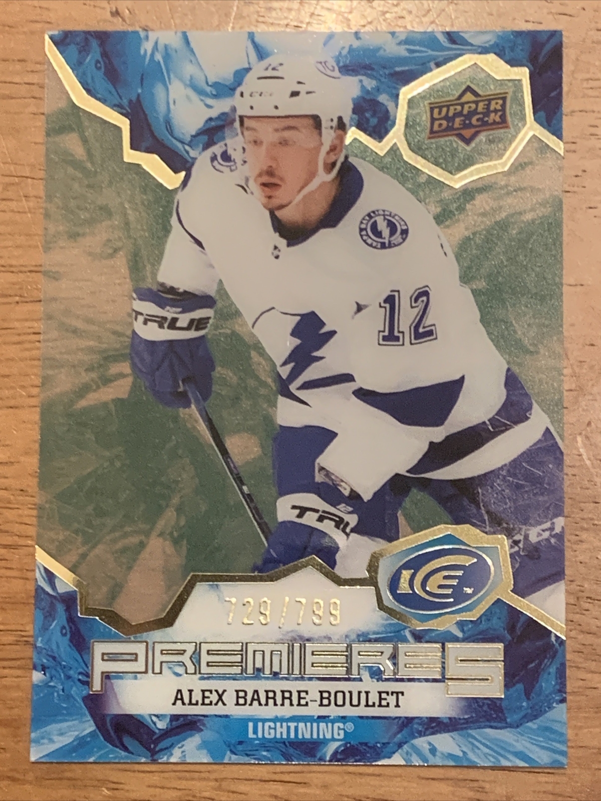 2021-22 UD Ice - Alex Barre-Boulet Ice Premieres Rookie Green /799 - Lightning