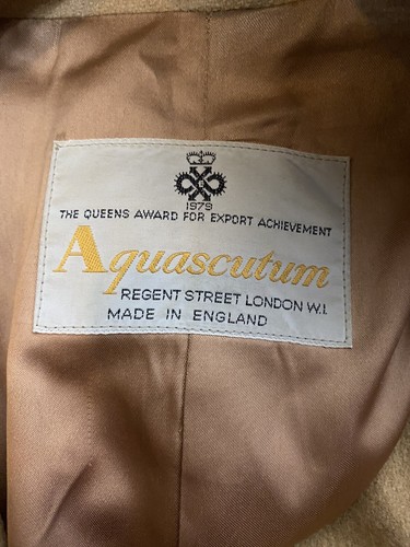 Vintage Aquascutum Camel 100% Wool Pea Coat Size 12 1979 70s Autumn Timeless VGC - Picture 4 of 5