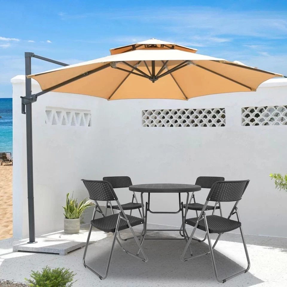 Sekey Balkonset 5 Teilig Klappbar Gartenmöbel Set Klapptisch 4er Set Klappstühle - Bild 3 von 4