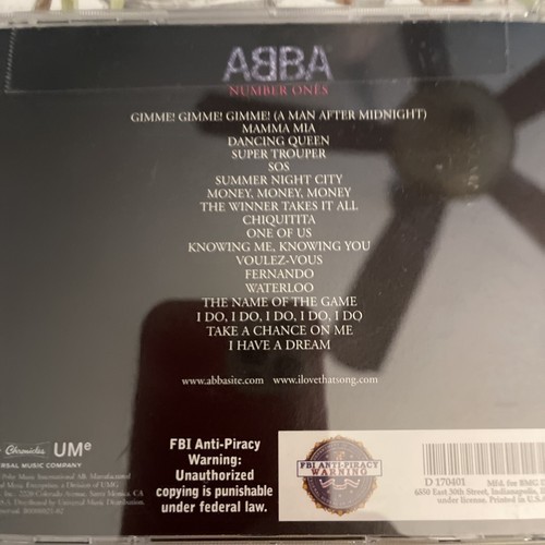 Number Ones by ABBA (CD, Nov-2006, Polydor) - Picture 2 of 2
