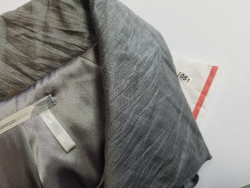 Classiques Entier Atelier Gray Cocktail Linen Button Up Blazer Jacket Size Small - Picture 13 of 13