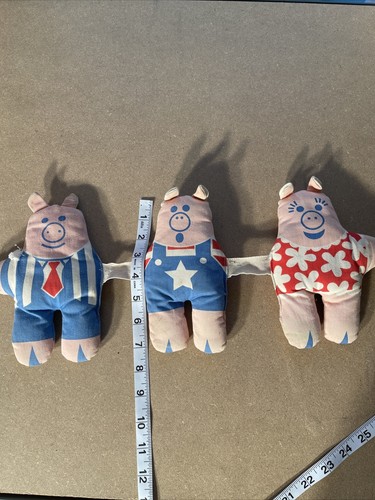 1977 JOHNSON AND JOHNSON PLAYPATH 3 PIGS STUFFED ANIMAL PLUSH BABY CRIB TOY - Picture 10 of 10