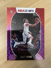 2020-21 Panini Hoops Trae Young Base Purple Explosion Card #46. 2021