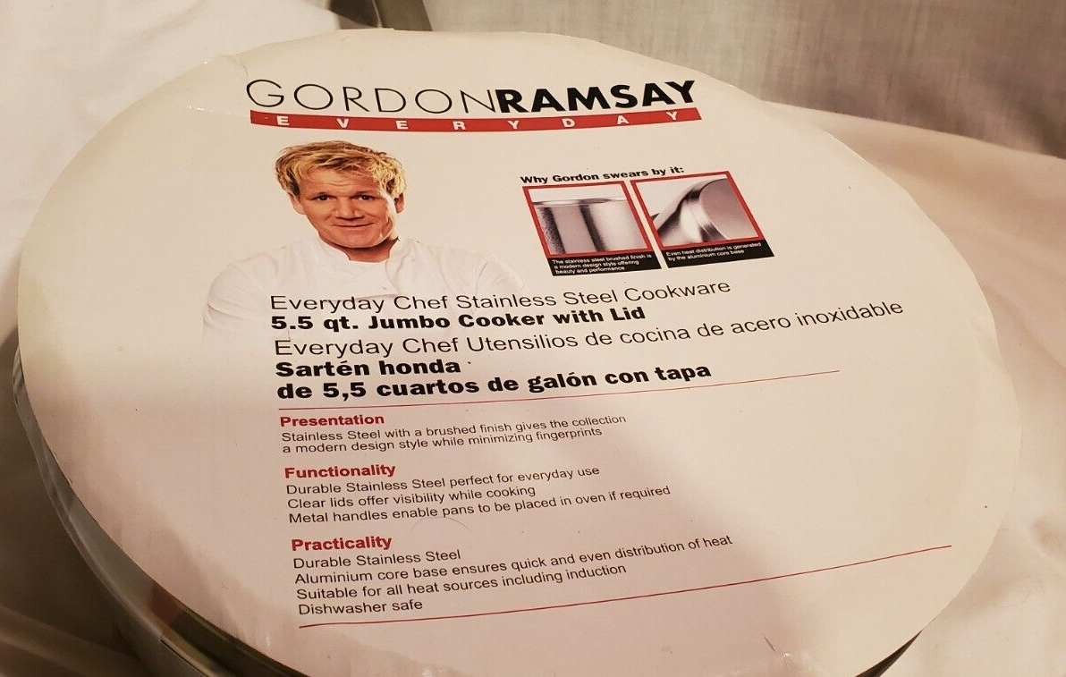 Gordon Ramsay Everyday 5.5 Qt Jumbo Cooker Saucepan with Lid Stainless