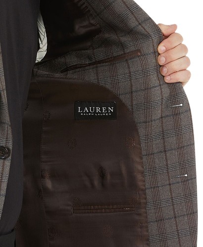 Ralph Lauren Mens Wool Blend Plaid Sport Coat Grey/Brown 42 S - Picture 4 of 4