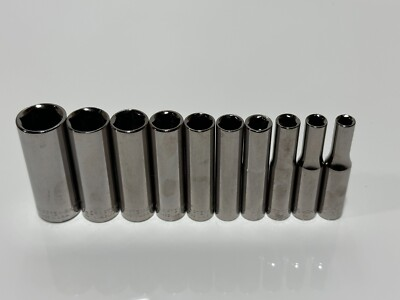 #ad #ad Craftsman USA NEW NOS 34434 10pc Deep 1 4quot; Drive SAE 3 16 9 16 Socket Set 6PT $39.99