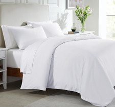3 Piece King Size Duvet Cover Set, 400 Thread Count 100 Cotton Sateen, Soft Lux