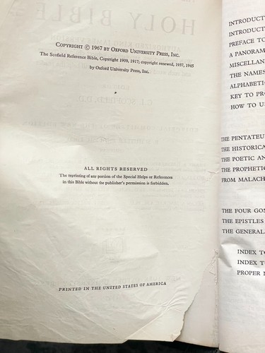 1967 KJV-Oxford The New SCOFIELD REFERENCE BIBLE-Genuine Cowhide LEATHER-Black - Imagen 6 de 8