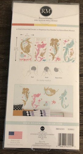 RoomMates ROom Mermaid Peel and Stick Wall Decals With Glitter - Picture 3 of 4