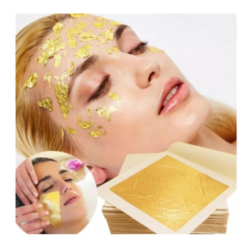 100 Sheets Pure Gold Leaf 24K For Art Food Facial Spa Gilding Crafting 3x3cm - Picture 4 of 12