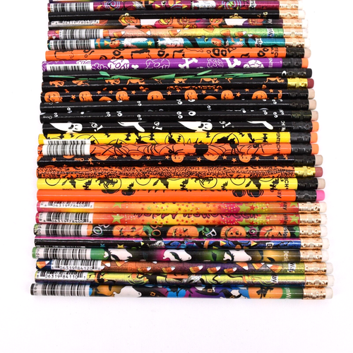 Vintage 90s Halloween 41 Unused Pencils Pentech Design Way Lovett - Picture 2 of 3