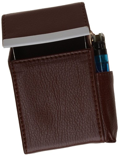Estuche rígido de cuero genuino para cigarrillos pequeño soporte para encendedor nuevo - Imagen 4 de 39