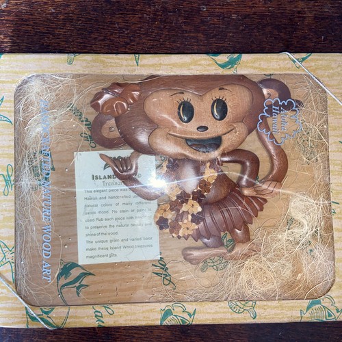 Hawaiian Island Wood Treasures Exotic Wood Hula Monkey Tiki Islandwood Koa - Picture 2 of 8