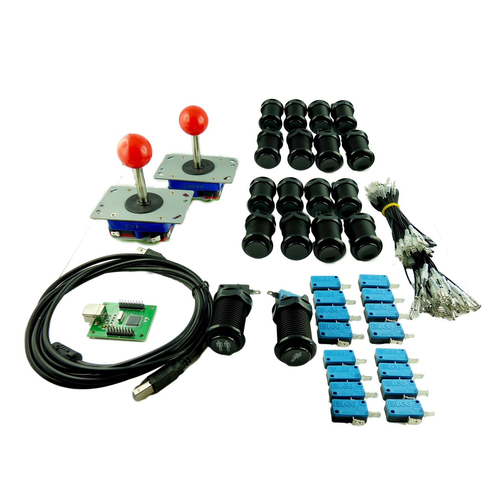 Set Joystick Arcade 2 player Knopf Amerikanisch Schwarz Karte USB Mame usb Set Joystick Arcade 2 player Knopf Amerikanisch Schwarz Karte USB Mame usb