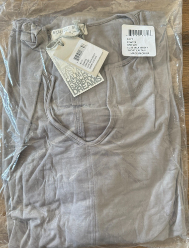 Neu 98 $ Barefoot Dreams Luxe Milk Jersey kurzer Kaftan, Zinn - eingestellt - Bild 4 von 5