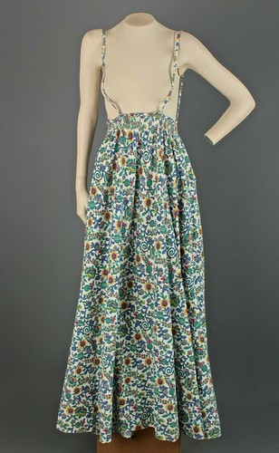 Vintage Damen 30er 40er blau & weiß Blumen Maxi Set Top & Rock Gr. XXS 1930er 1940er - Bild 4 von 10