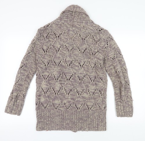 Esprit Grey Wool Cardigan Medium Open-Knit - Picture 2 of 12